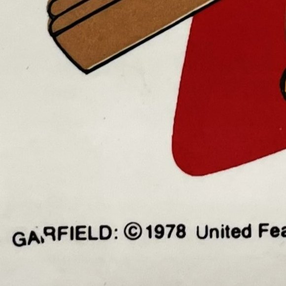 Vintage Rare 1978 Garfield Skiier Tile Art with Error Print on Word Garfield - Picture 4 of 5